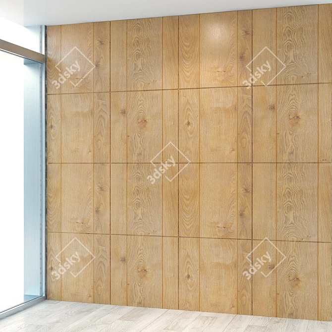 Seamless Wood Panel: High-Resolution Texture 3D model image 1