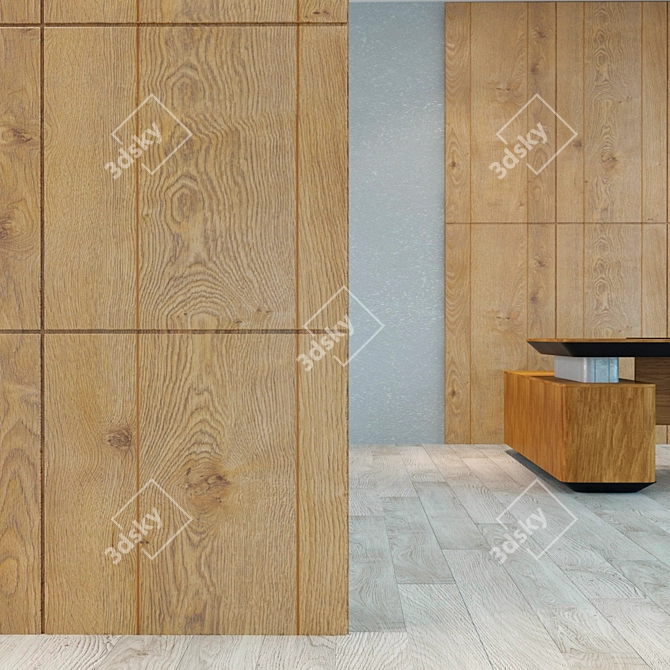 Seamless Wood Panel: High-Resolution Texture 3D model image 2