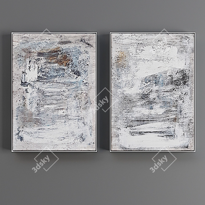 Modern Framed Art Set 3D model image 1