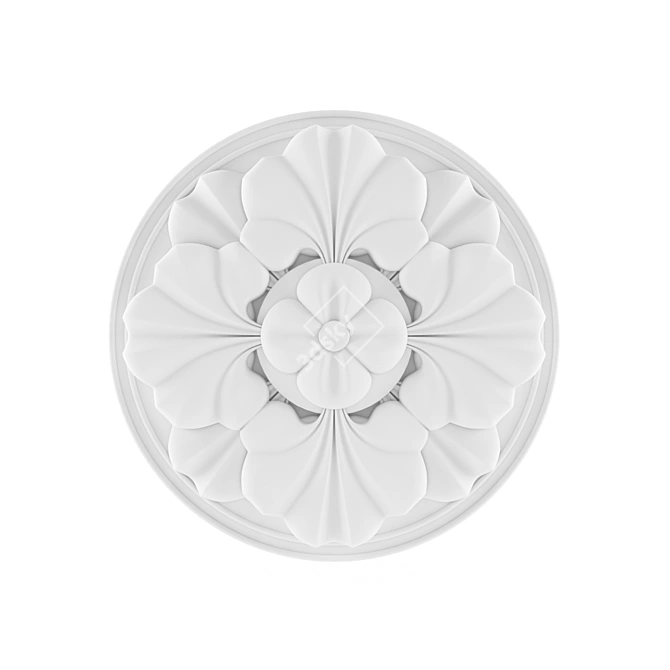 Gypsum Ceiling Rosette: Elegant Décor 3D model image 1