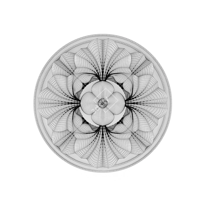 Gypsum Ceiling Rosette: Elegant Décor 3D model image 2