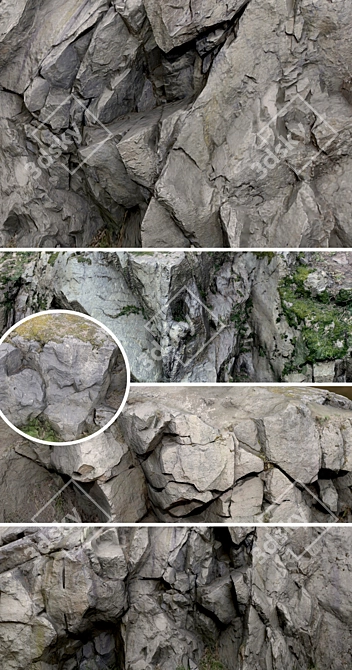 Realistic Rock Cliff Set 3D model image 3