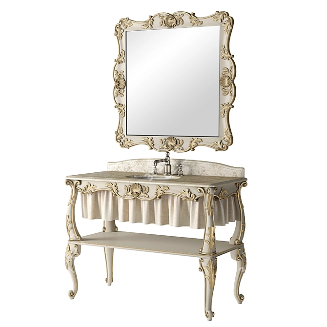 Romano Home Olivia Bathroom Console & Grand Mirror 3D model image 2