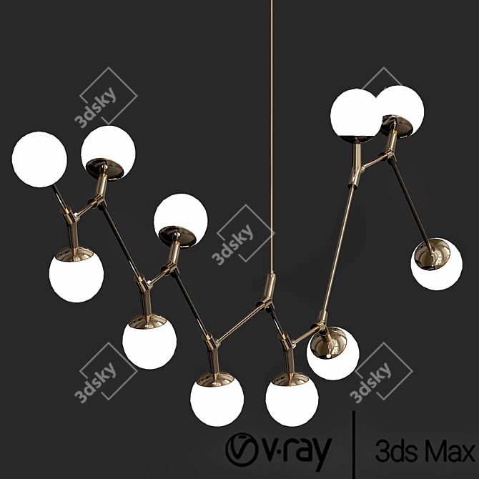 Sleek Lindsey Modern Chandelier 3D model image 2