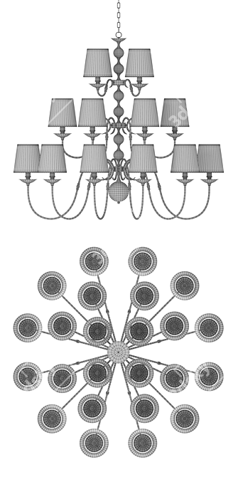 Luxurious Newport Chandelier - 21012+8+4/C 3D model image 3