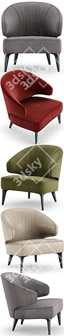 Luxury Minotti Aston Armchair by Rodolfo Dordoni 3D model image 2