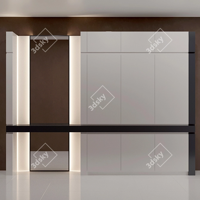 Contemporary Hallway Wardrobe Composition 3D model image 1