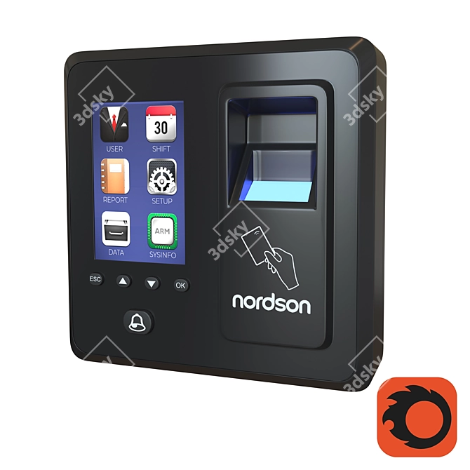 Nordson FR-U8: Self-Service Fingerprint Access Control 3D model image 1