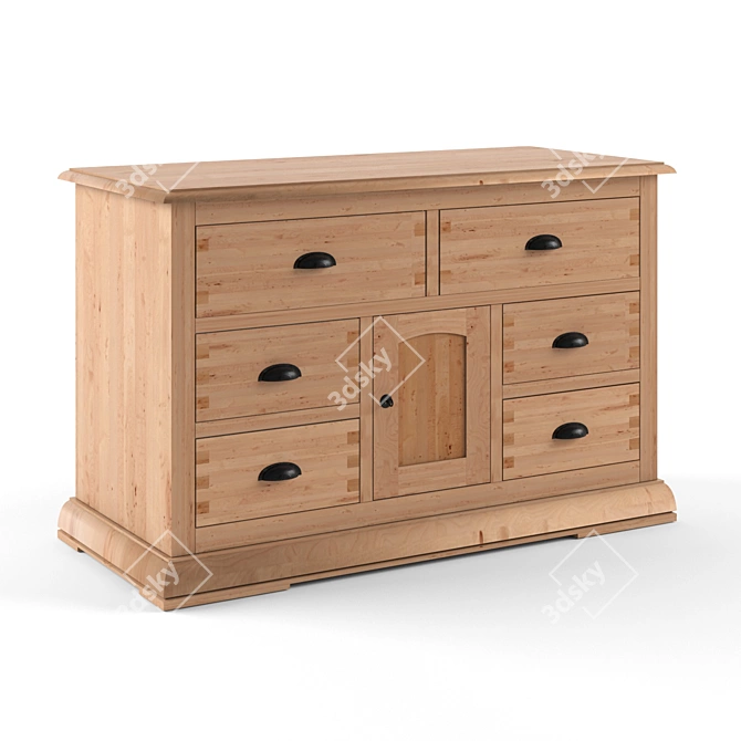 Title: Classic Wooden Commode 3D model image 1