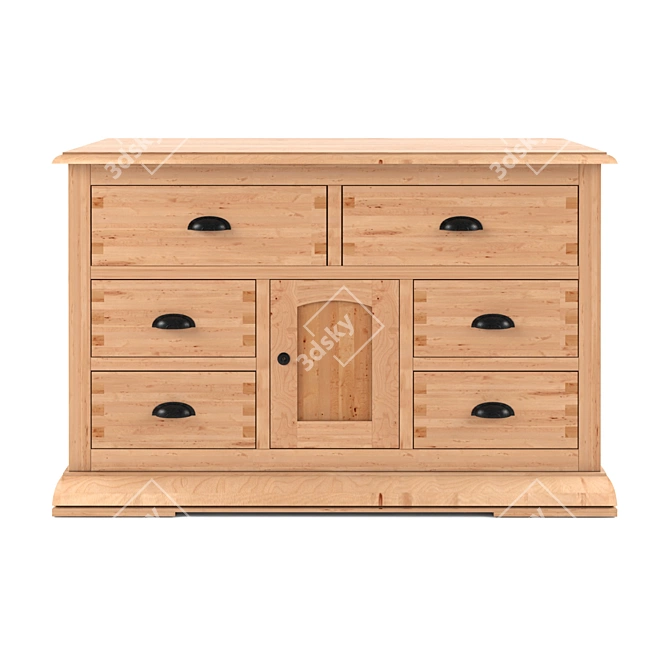 Title: Classic Wooden Commode 3D model image 2