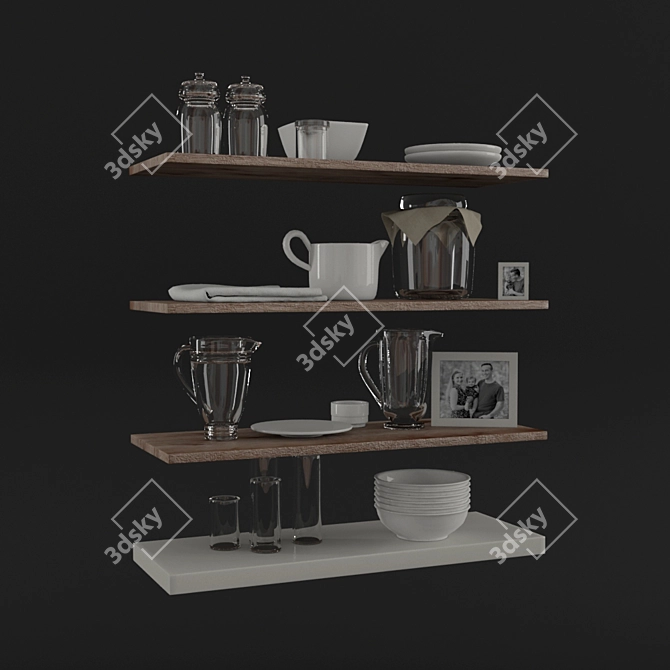 Bambury Large Bookcase: Sleek and Stylish Storage 3D model image 1