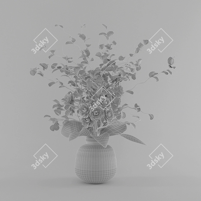 Elegant Floral Decoration 3D model image 2