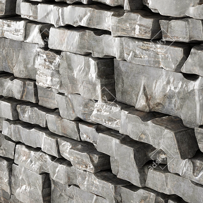 Rock Stone Decor Panel 3D model image 2