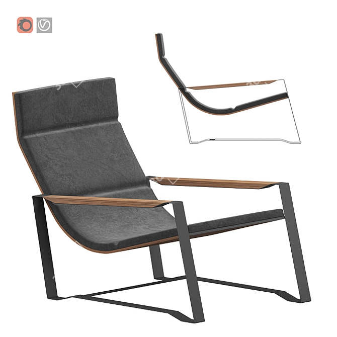 Architectural Craft Lounge Chair 3D model image 1