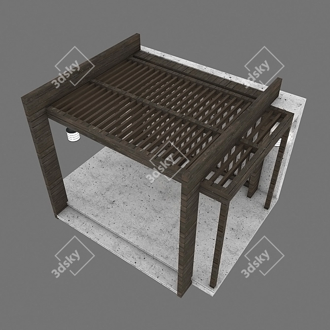 Garden Retreat: Alcove Pergola Bower 3D model image 2