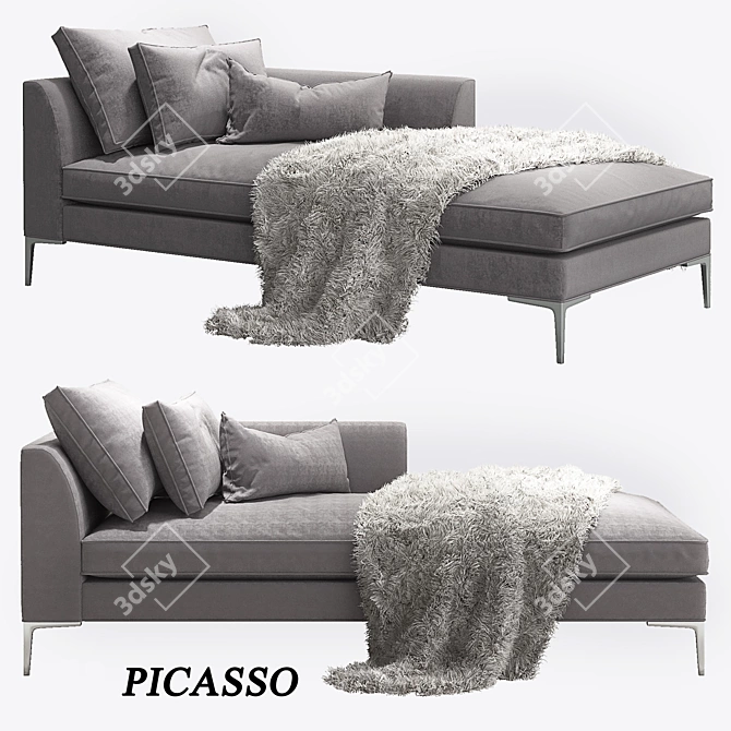 Elegant Picasso Chaise Lounge 3D model image 1