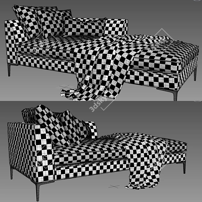 Elegant Picasso Chaise Lounge 3D model image 2