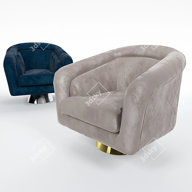 Jonathan Adler Bacharach Swivel Chair- Sleek and Stylish Seating 3D model image 1