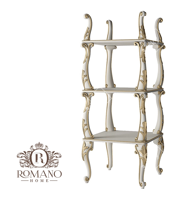 Olivia Mini Square Shelf: Handcrafted Decor by Romano Home 3D model image 1