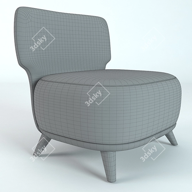 Cozy Fireside Chair 3D model image 3