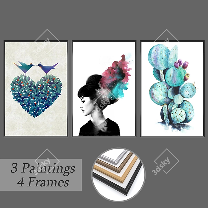 Elegant Wall Art Set: No. 658 3D model image 1