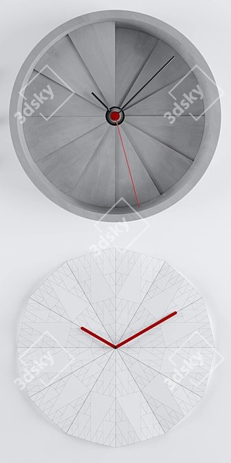 Sleek Modern Clock 3D model image 3