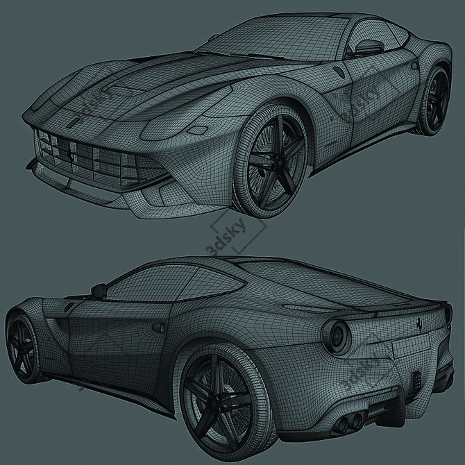 Exquisite 2013 Ferrari F12 Berlinetta 3D model image 3