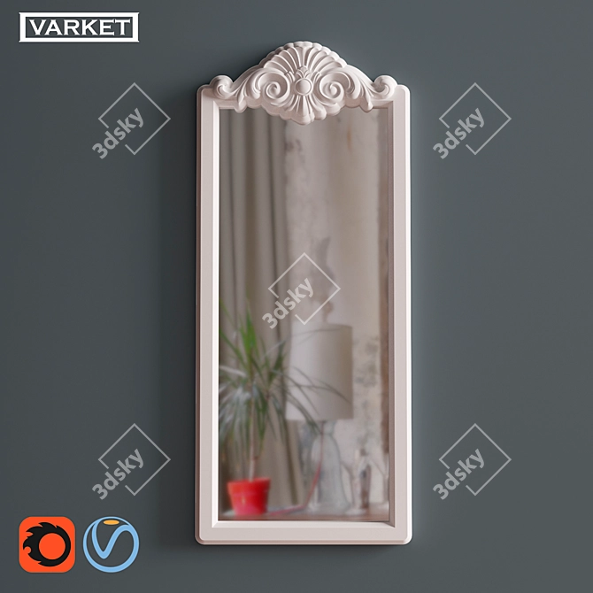 OM Mirror Varket Corona №4: Elegant Interior Mirror 3D model image 1