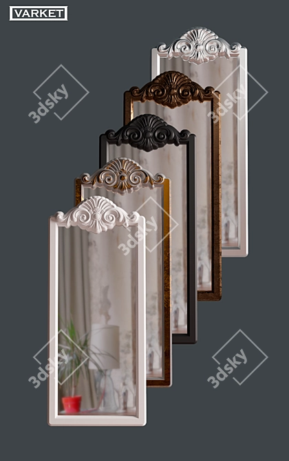 OM Mirror Varket Corona №4: Elegant Interior Mirror 3D model image 2