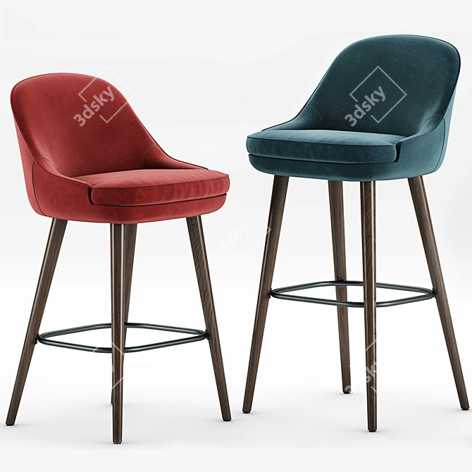 Walter Knoll 375 Bar Stool: Sleek Style for Your Bar 3D model image 1