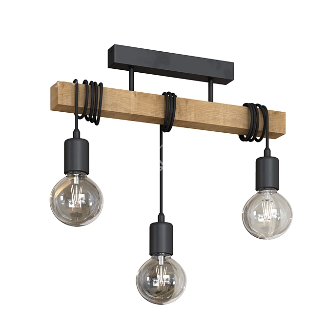 EGLO TOWNSHEND 32915: Sleek Industrial-inspired Pendant Light 3D model image 1