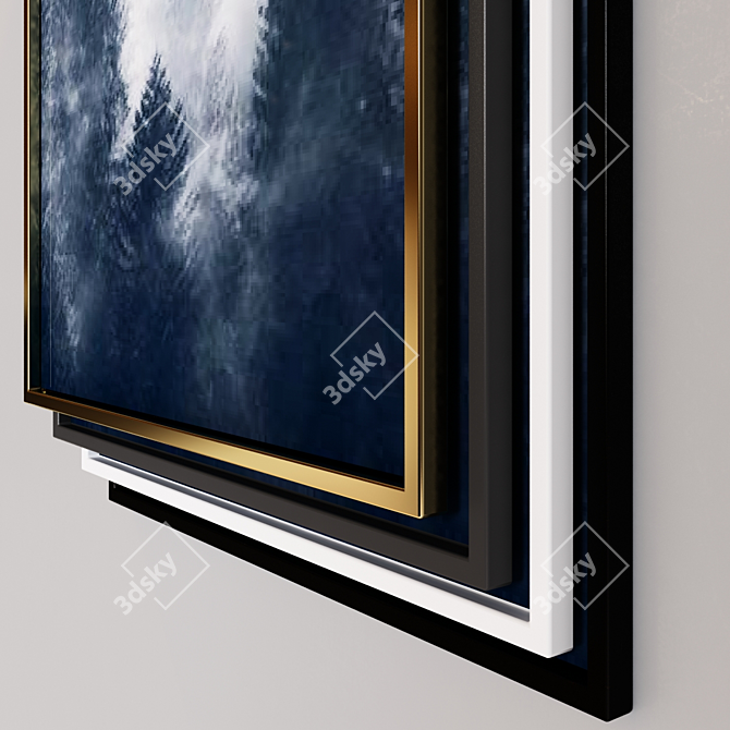 Scandinavian Poster Set with Colorful Frames 3D model image 2