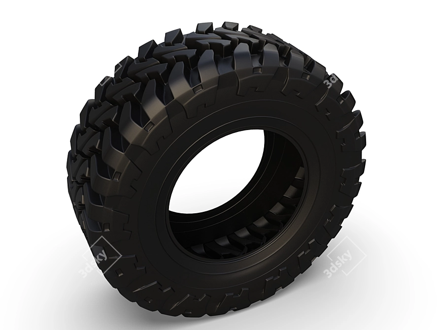 Durable Terrain Tire 3D model image 2