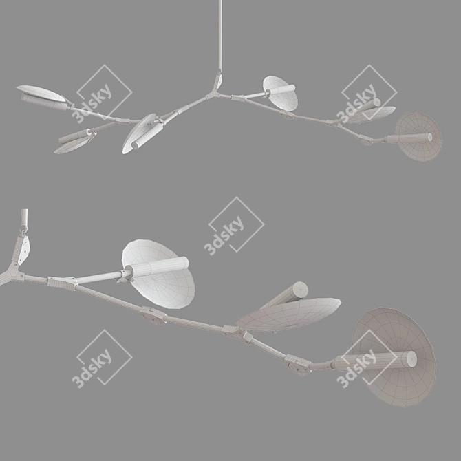 Elegant Branching Disc Chandelier 3D model image 2