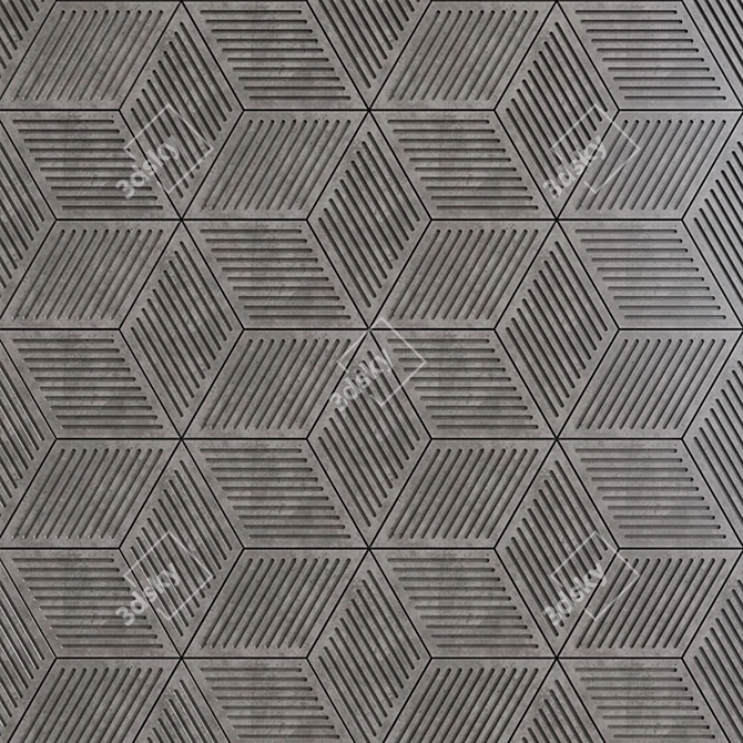 HexaCube Tiles - 4K Textured R16cm 3D model image 1