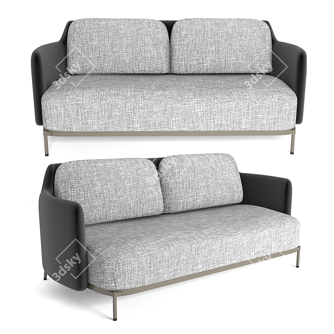 Modern Tape Sofa in Charcoal Gray 3D model image 1