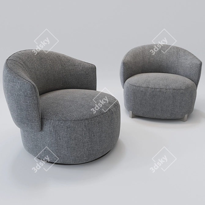 Elegant Jane Armchair + Swivel Chair 3D model image 2