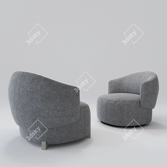 Elegant Jane Armchair + Swivel Chair 3D model image 3