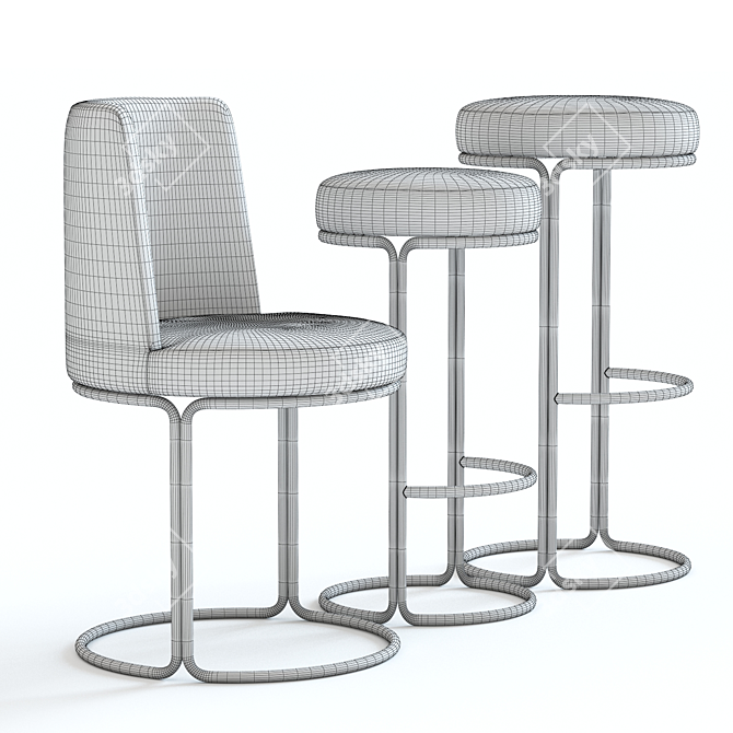 West Elm Cora Chairs: Detailed 3D Models 3D model image 2