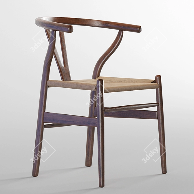 Scandinavian Style Wishbone Chair 3D model image 1