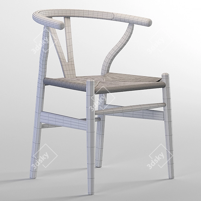 Scandinavian Style Wishbone Chair 3D model image 3