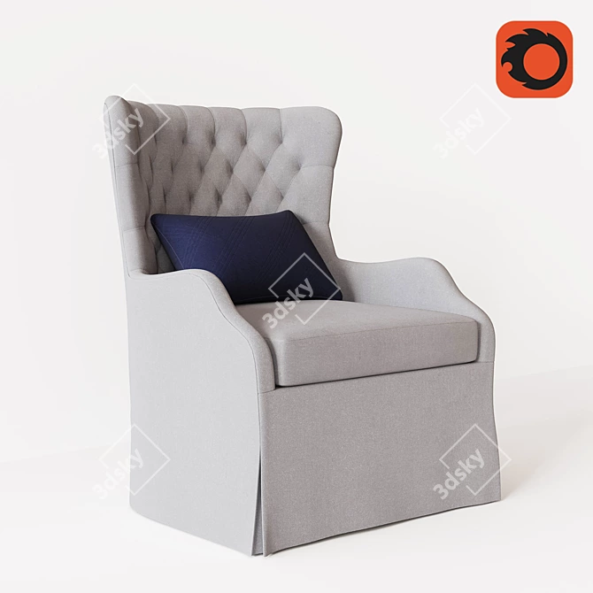 Wingback Upholstered Swivel Glider 3D model image 1