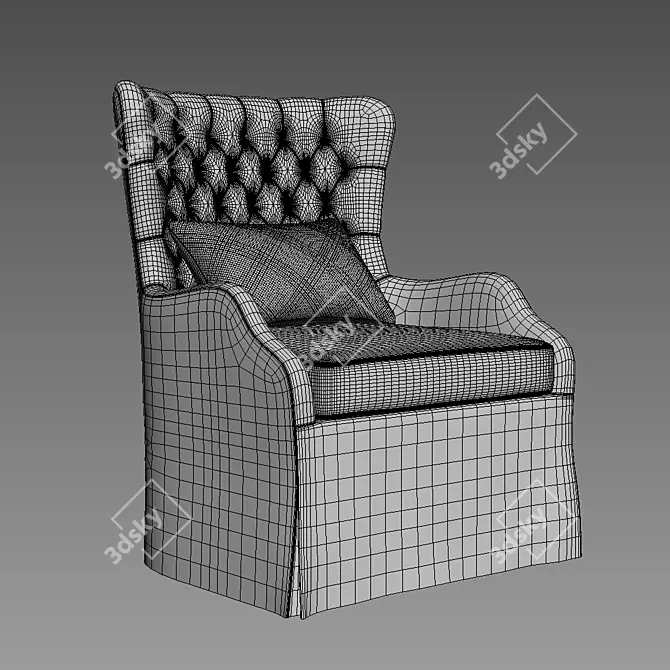 Wingback Upholstered Swivel Glider 3D model image 2