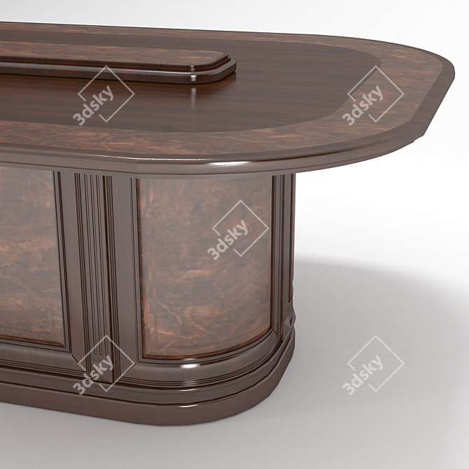 Elegant Walnut Conference Table 3D model image 2