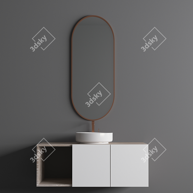 Modern Bathroom Vanity Set 3D model image 1