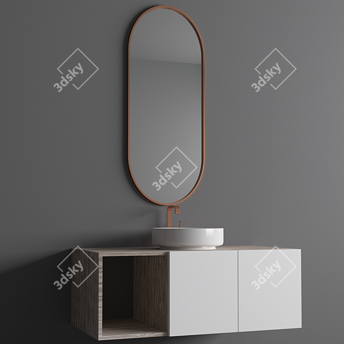 Modern Bathroom Vanity Set 3D model image 3