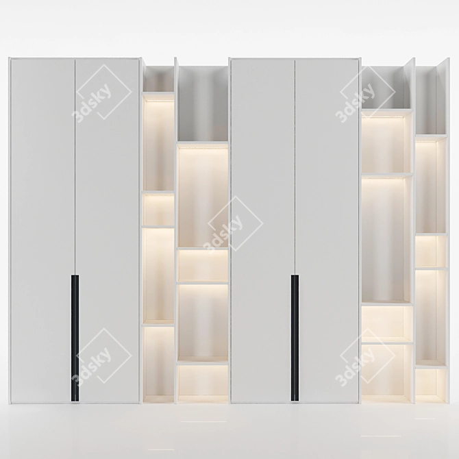 Modular LED Shelf Unit 3D model image 1