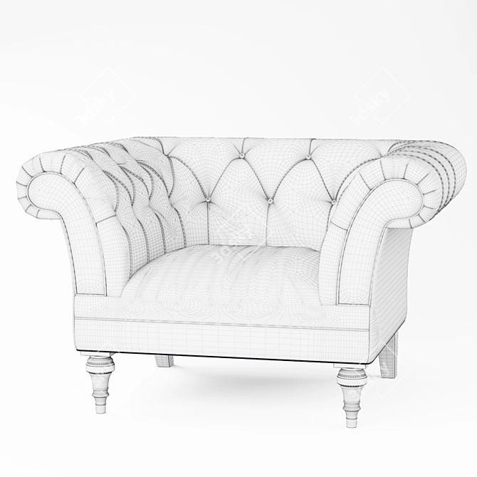 Elegant Beverly Chair, V-Ray Compatible 3D model image 3