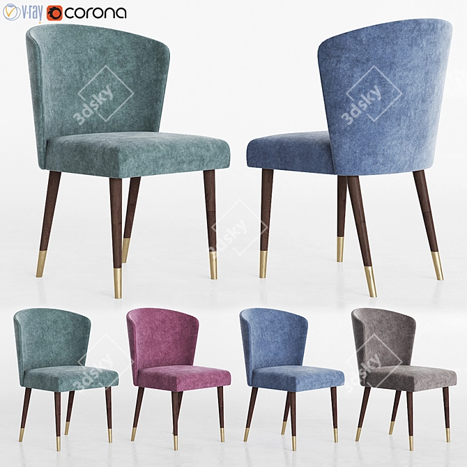 Ninfea Dining Chair, Elegant and Unique 3D model image 1