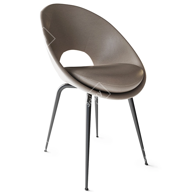 Modern Orb Leather Chair: Silhouette Set 3D model image 1